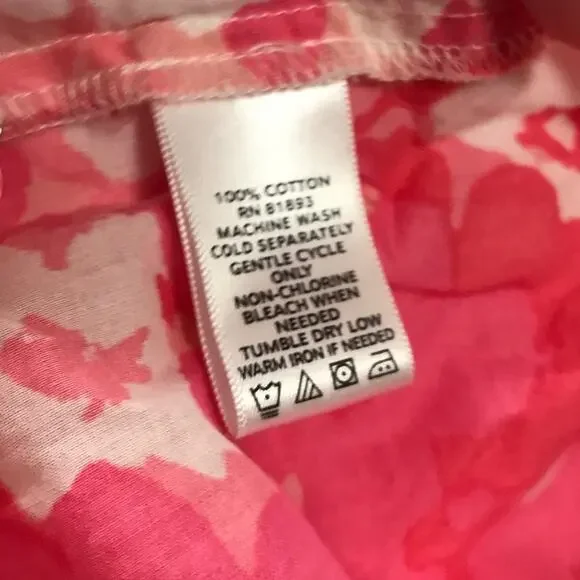 Liz Claiborne New York Pink Floral Round Neck 3/4 Sleeve Top XL - Picture 5 of 8